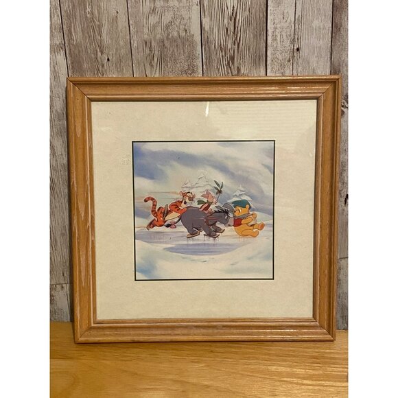 Disney Winnie The Pooh Four Seasons Framed Art Print Tigger Eeyore & Piglet - Picture 1 of 5